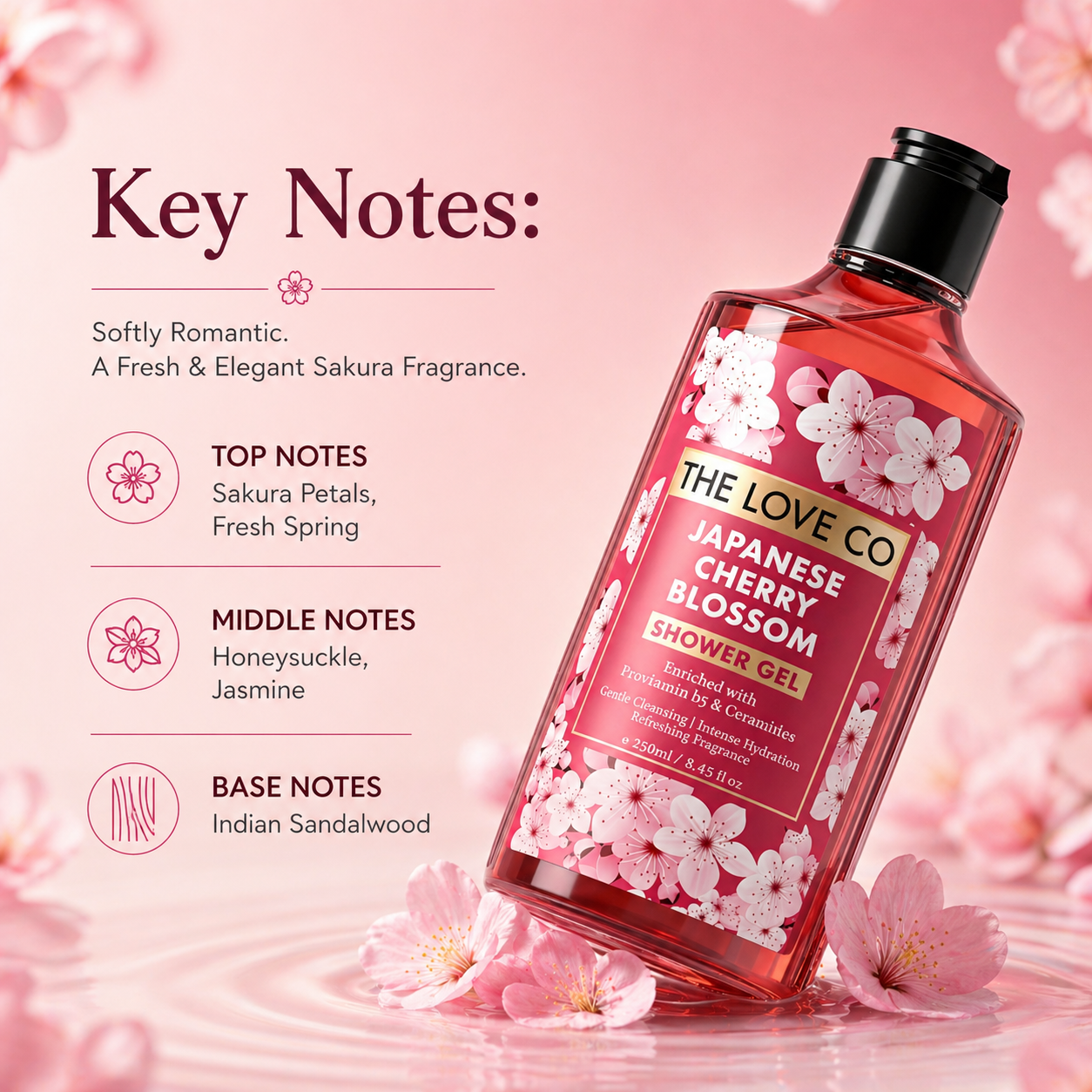 Japanese Cherry Blossom Body Wash lifestyle shot