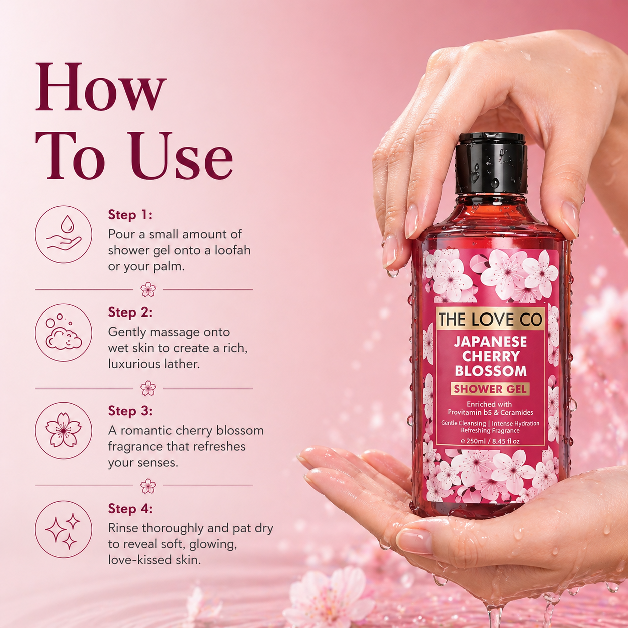 Japanese Cherry Blossom Body Wash lifestyle shot 2