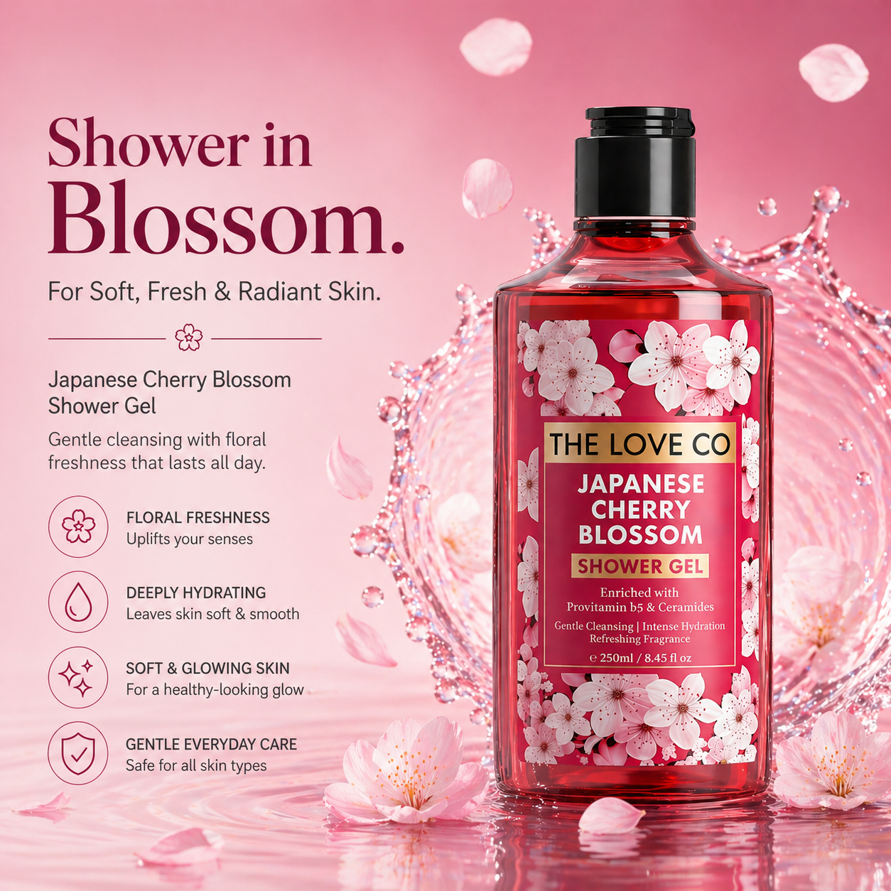 Japanese Cherry Blossom Body Wash texture and lather