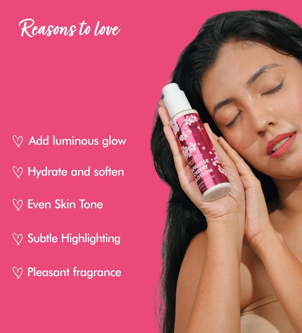 Japanese Cherry Blossom Diamond Shimmer Lotion — dermatologist-tested SLS-free formula