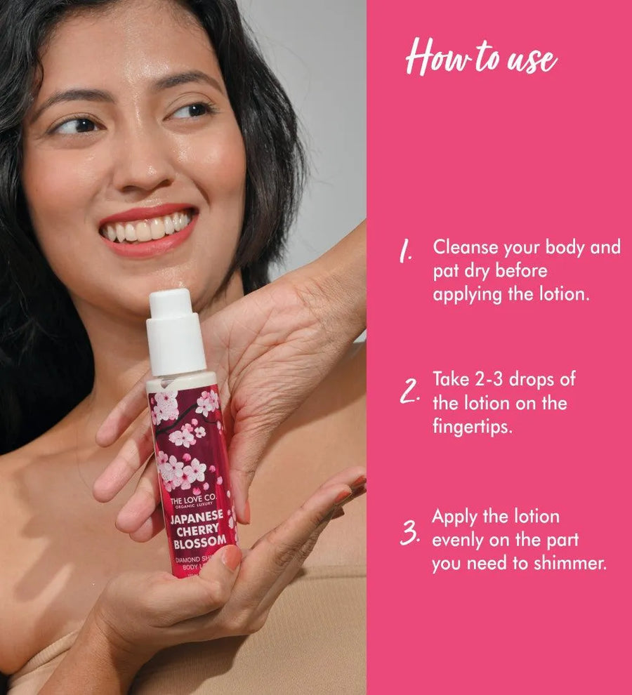 Japanese Cherry Blossom Diamond Shimmer Lotion — The Love Co fragrance-led body care