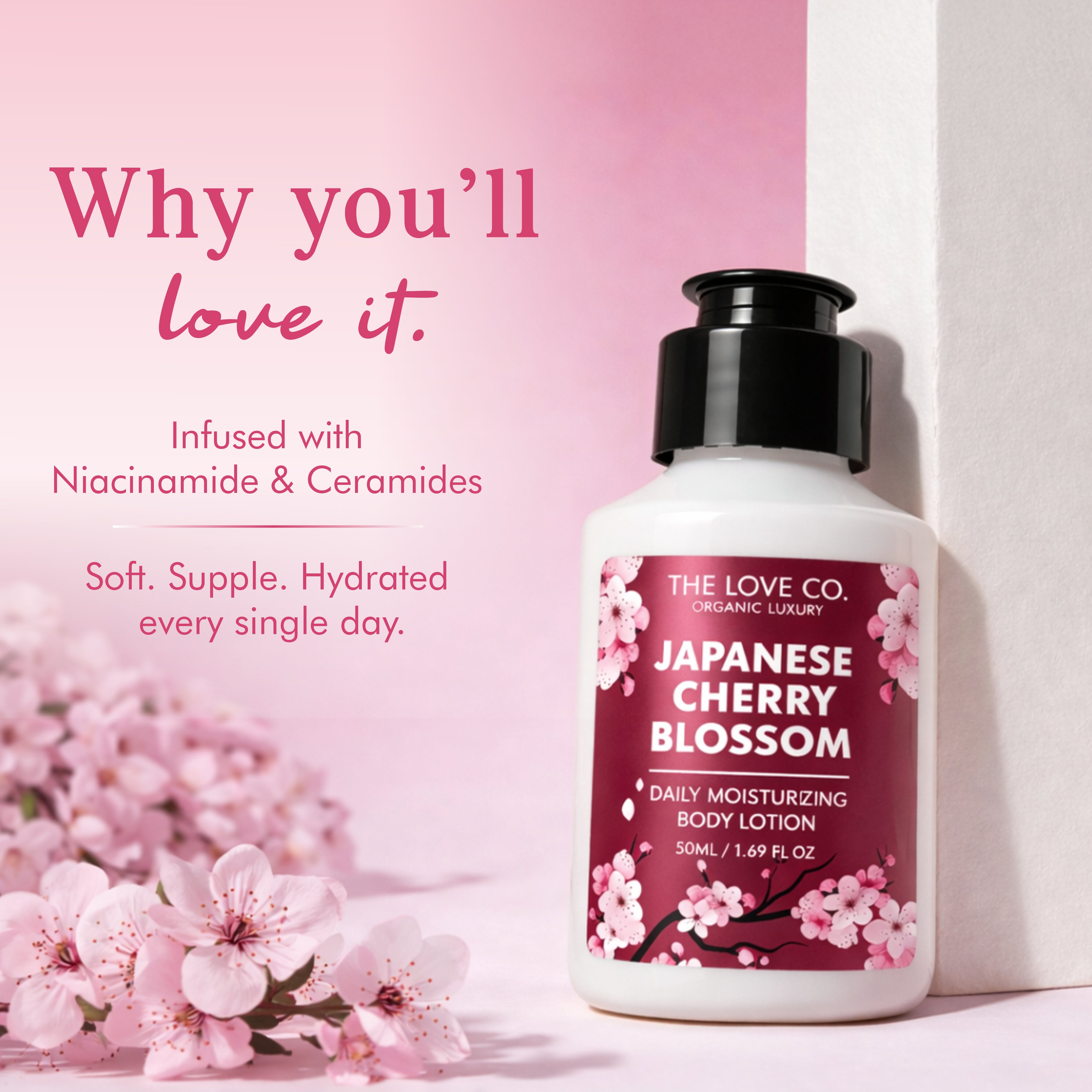 Japanese Cherry Blossom Mini Body Lotion - The Love Co