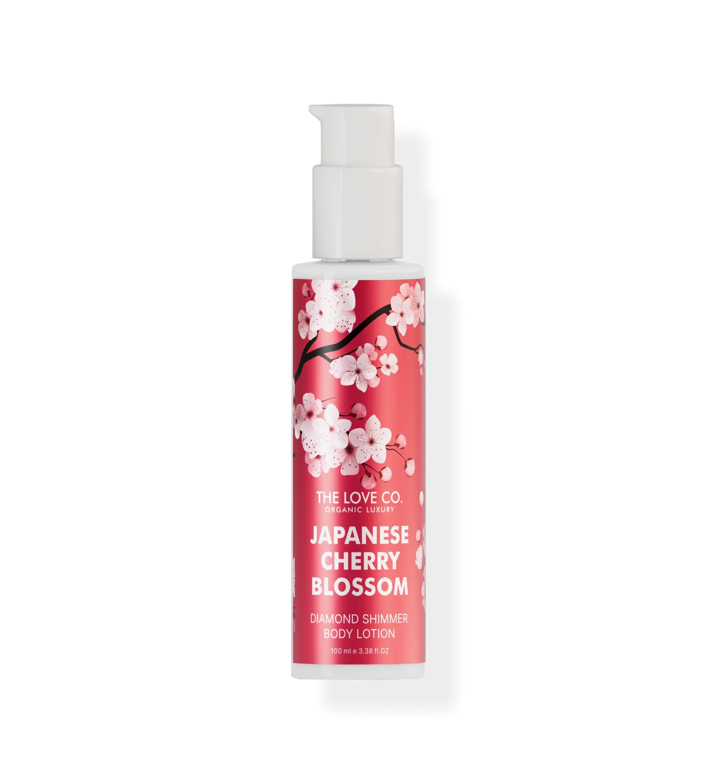 Japanese Cherry Blossom Diamond Shimmer Lotion — front of bottle, fragrance-led body care