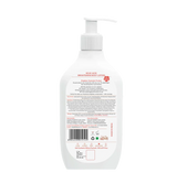 Back of Kojic Acid Brightening Body Lotion bottle with pump and product details label