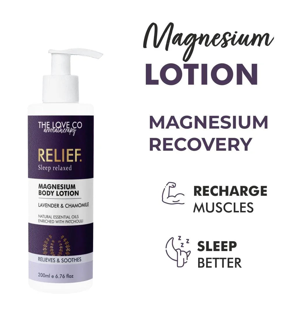Magnesium Sleep Lotion texture — fast-absorbing calming lotion for better sleep India — The Love Co