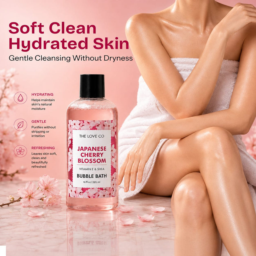 Japanese Cherry Blossom Bubble Bath — Epsom Salt Soak – view 5 | The Love Co