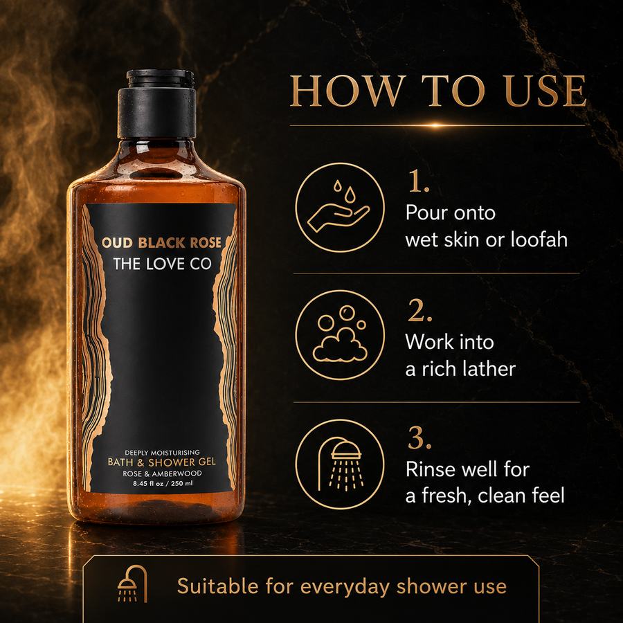 Black Rose & Oudh Body Wash — Rose-Oud Shower – view 5 | The Love Co