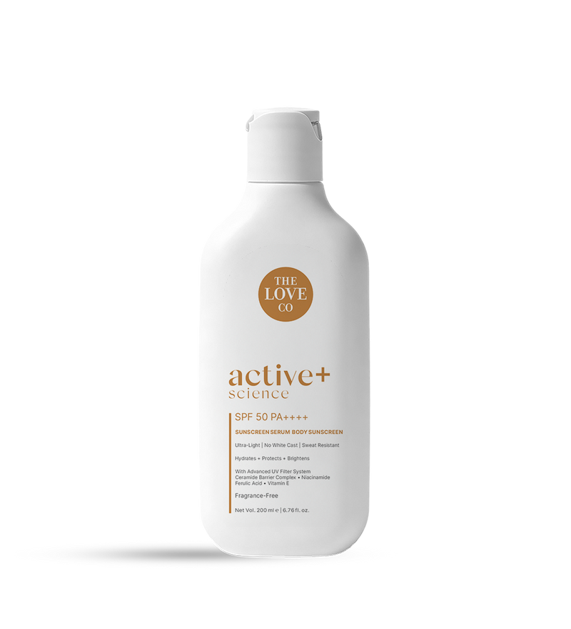 Active + Science Serum Body Sunscreen — 2% salicylic acid body spray for back, chest & shoulder acne