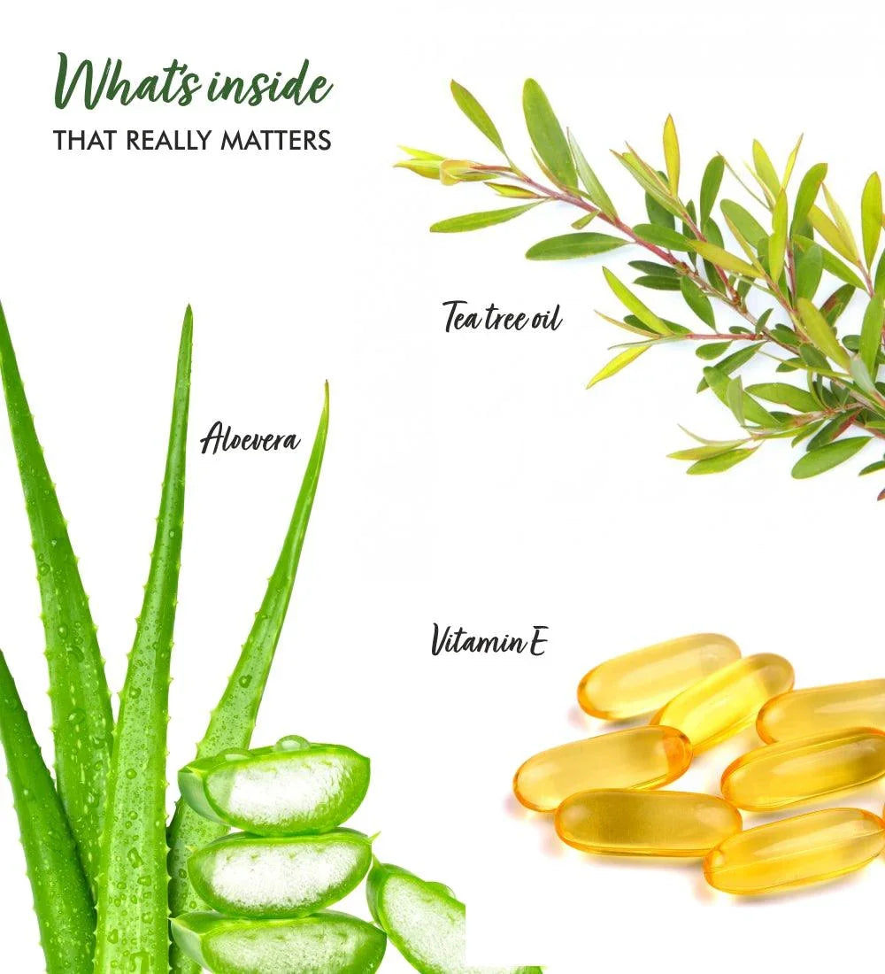 Tea Tree Aloe Gel — ingredients and key actives panel