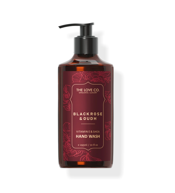 Black Rose & Oudh Hand Wash — front of bottle, fragrance-led body care