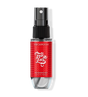 Red mist bottle with black nozzle labeled 'Fall In Love' on a white background
