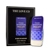 Ocean Whispers - Solid perfume packaging with 'The Love Co' branding on a white background