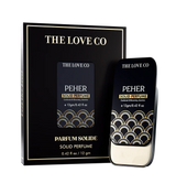Peher - Solid perfume by The Love Co with packaging on a white background