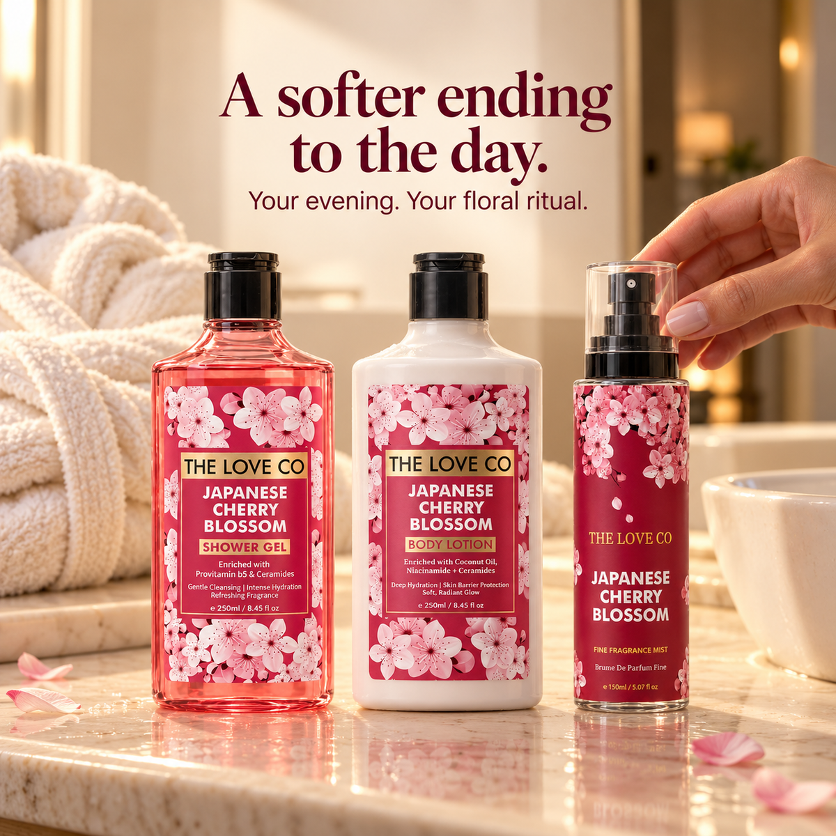 Japanese cherry blossom evening ritual