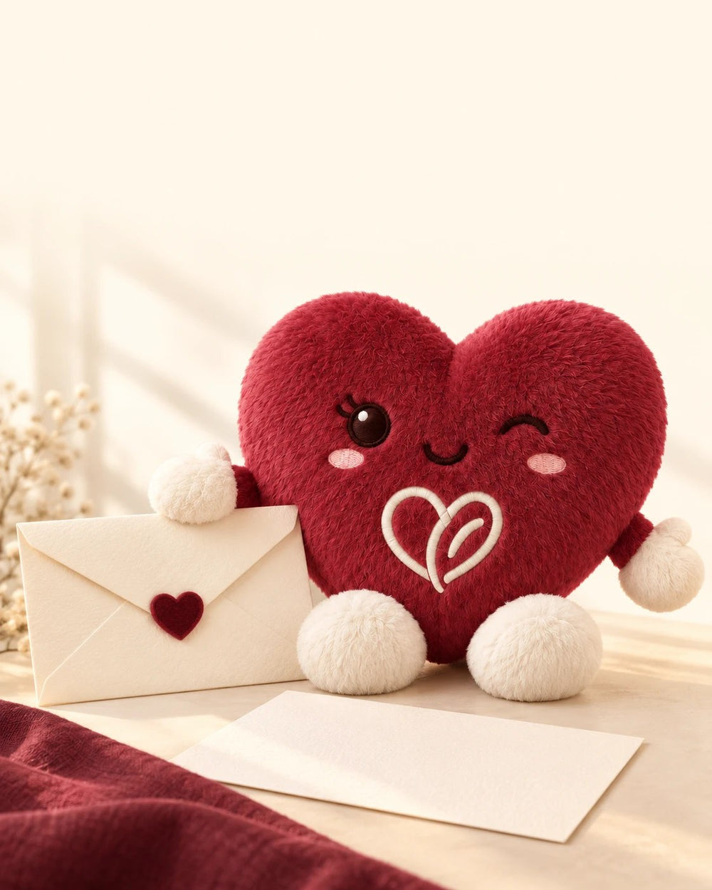 Lovie holding a love letter