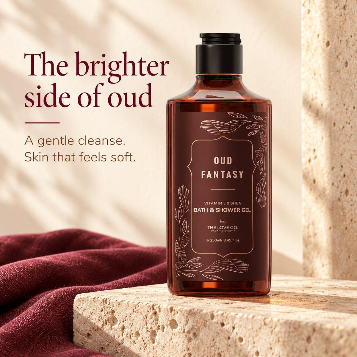 Oud Fantasy Body Wash, gentle cleanse