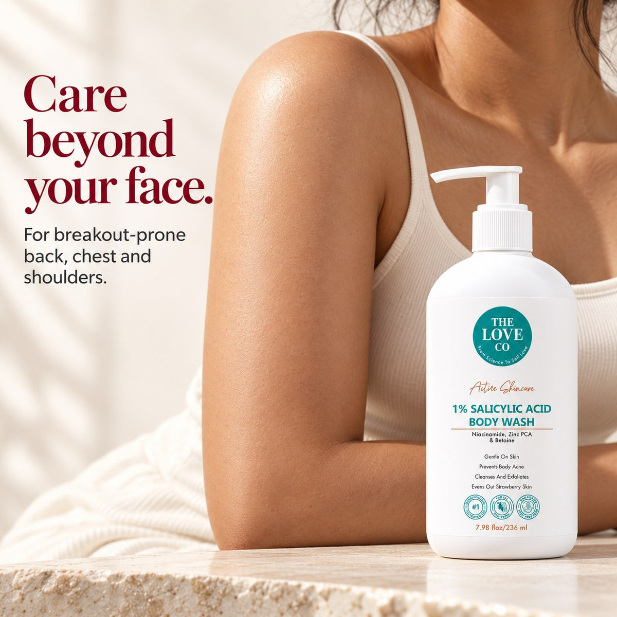 1% Salicylic Acid Body Wash, body areas