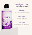 Twilight Love Body Lotion texture — lightweight emollient body lotion — The Love Co