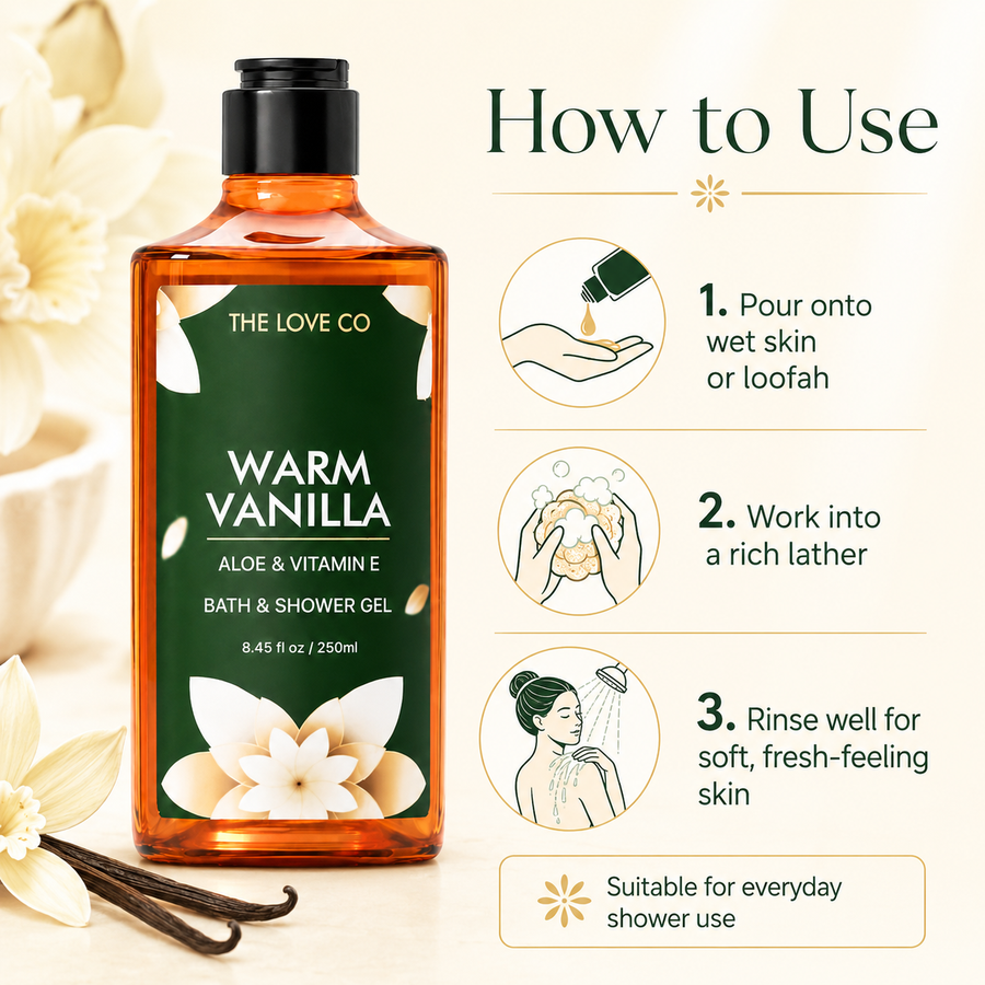Warm Vanilla Body Wash — Caramel Vanilla Amber – view 6 | The Love Co