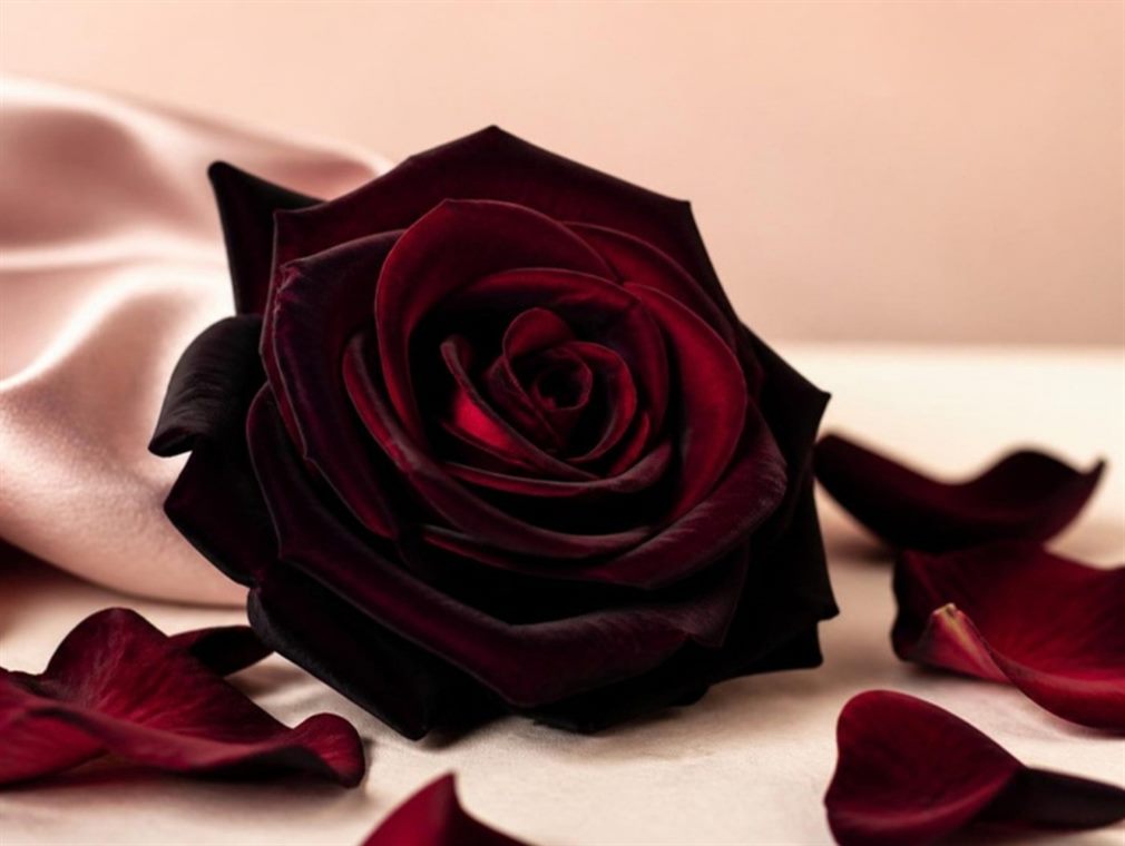 Velvety black rose