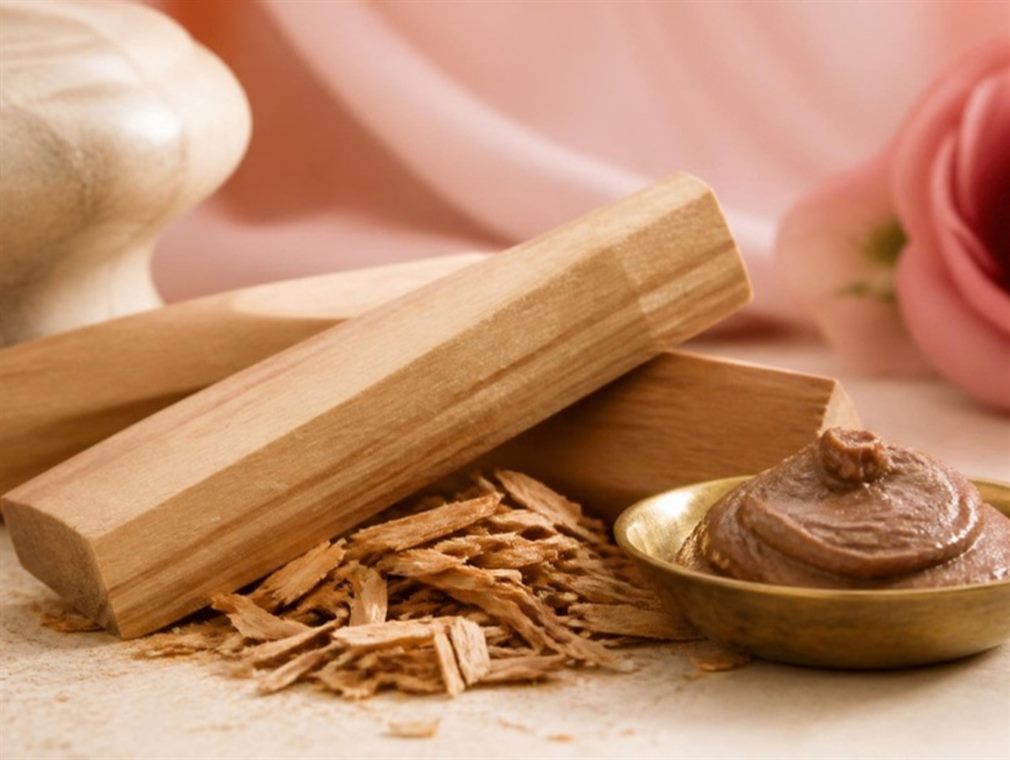 Sandalwood blocks and paste