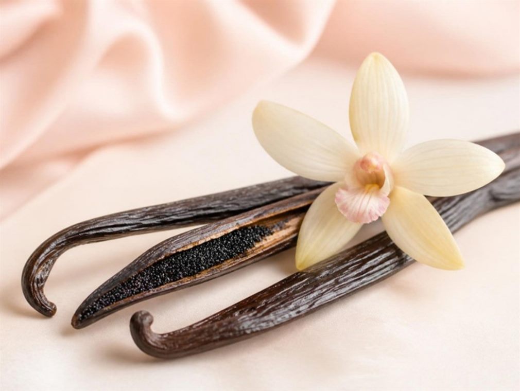 Vanilla pods and vanilla orchid