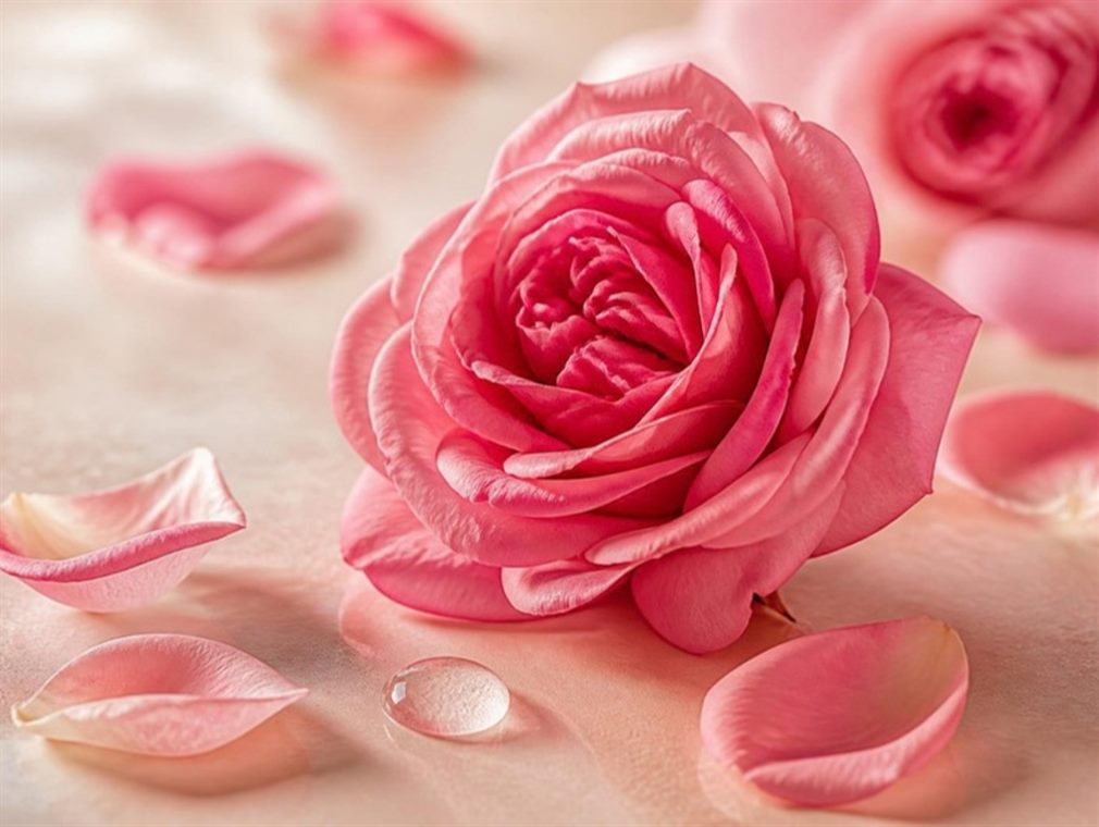 Deep pink garden rose